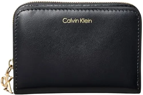 Calvin Klein Damen Geldbörse Medium Flap Zip Around - Schwarz - Damen-Geldbörse aus hochwertigem Material, stilvoll und praktisch mit einem sicheren Reißverschluss, ideal für den täglichen Gebrauch.