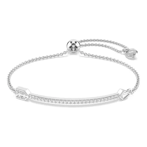 Swarovski Idyllia Armband mit Pfeil-Motiv, Rhodiniert und Kristallen - Elegantes rhodiniertes Armband in Form von Amors Pfeil, verziert mit klaren Kristallen. Der innovative Zugmechanismus sorgt für eine perfekte Passform. Ideal zum Kombinieren mit anderen Schmuckstücken der Idyllia Familie.
