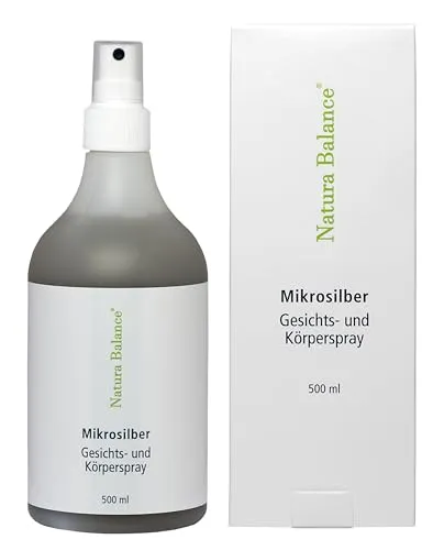 Natura Balance Gesichts- und Körperspray 500ml - Körperspray mit hochreinem Microsilber, ideal zur Beruhigung und Erfrischung sensibler Haut. 100% vegan und perfekt für Neurodermitis und Psoriasis.