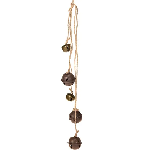 Weihnachtsdeko Glöckchen Metall Vintage zum Hängen, 6 Stück