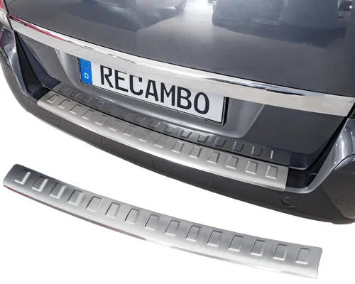 RECAMBO Ladekantenschutz für OPEL ZAFIRA B, 2005-2014 - Abdeckblenden mit hochwertigem V2A Edelstahl, schützt vor Kratzern und verleiht Ihrem Fahrzeug eine exklusive Optik. Einfache Montage dank Spezialklebeband und 100% Passgenauigkeit.
