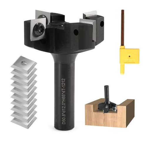 Planfräser 50,8 mm mit 12 mm Schaft 4 Flöten 10 Hartmetallmesser