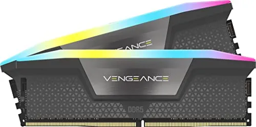 Corsair Vengeance RGB DDR5-6000 - 64GB - Dual Channel - Arbeitsspeicher (RAM) mit 64GB in Dual Channel, unterstützt AMD EXPO & Intel XMP für optimale Leistung und RGB-Beleuchtung mit Corsair iCUE.