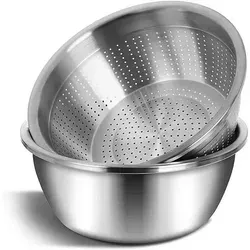Edelstahl Rührschüssel 28CM mit Sieb – Multifunktional
