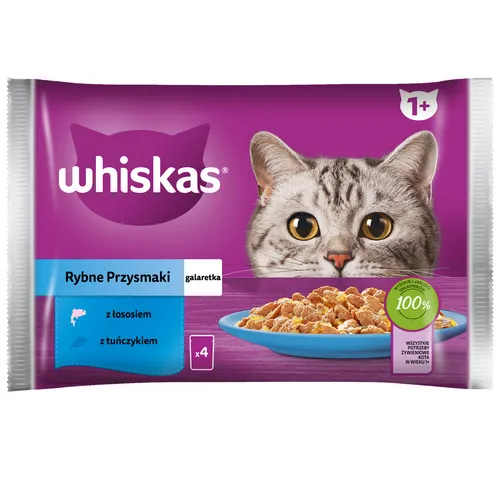 Whiskas Adult Beutel 4x85g Fischsnacks Feuchtfutter Für Katzen in Gelee
