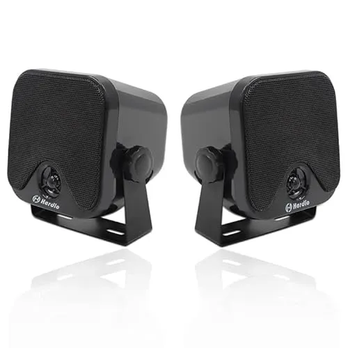 Herdio wasserdichte Marine-Lautsprecher Wandmontage 4-Zoll-Box-Lautsprecher Wasserdicht IP66 für Boat Spa ATV UTV Badezimmer 60 Watt (120 Watt EIN Paar), Schwarz