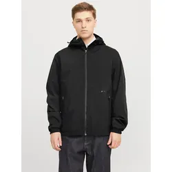 Jack & Jones JJEURBAN LIGHT JACKET SN mit Kapuze, Black - Funktionsjacke aus 100% Polyester, pflegeleicht und schnell trocknend, ideal für Outdoor-Aktivitäten.