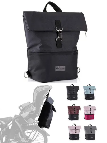 BambiniWelt Fahrradtasche Rucksack für Kinderfahrsitze in schwarz von BambiniWelt by Rafael K.