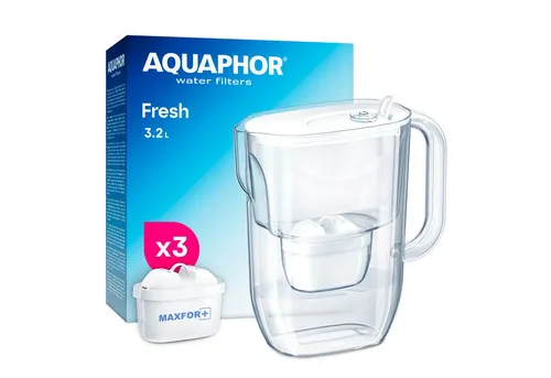 AQUAPHOR FRESH Wasserfilterkanne mit 3 MAXFOR+ Filterkartuschen