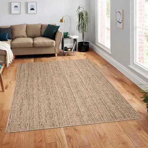 Paco Home Outdoor Teppich wetterfest & langlebig Flachgewebe in moderner Jute-Sisal-Optik in Naturtönen Gemustert Perfekt für Terrasse, Balkon, Garten & Küche, Grösse:200x280 cm, Farbe:Beige