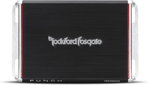 Rockford Fosgate PBR400x4D Punch 4-Kanal Verstärker - 4-Kanal Class-D Verstärker für effiziente Car-HiFi-Systeme, bietet 4 × 100 W RMS und optimale Wärmeableitung durch MEHSA³™-Kühlmodule.