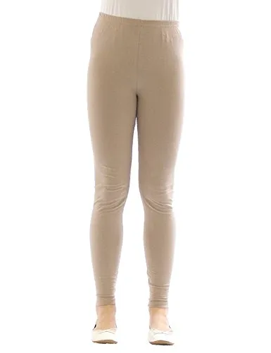YESET Kinder Mädchen Leggings lang Blickdicht aus Baumwolle Hose Jungen Beige 158