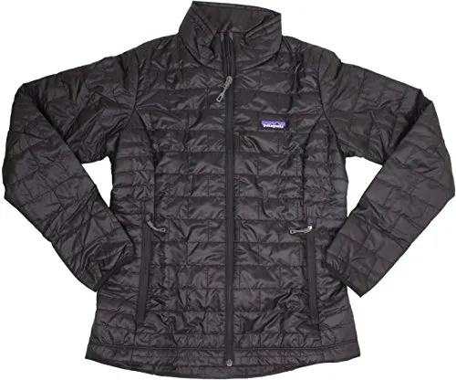 Patagonia Damen Nano Puff Jacke, Black, L - Leichte Kunstfaserjacke mit durchgehendem Front-RV, ideal für Outdoor-Aktivitäten. 100% recyceltes Polyester und DWR-Imprägnierung für optimalen Wetterschutz.