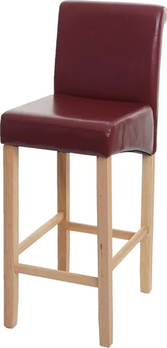 Stylischer MCW Barhocker C33 Rot-Braun mit Hellen Beinen in rot von Mendler