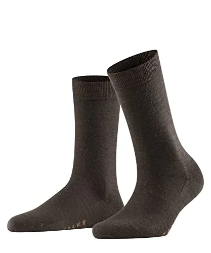 FALKE Damen Socken Softmerino W So Wolle Baumwolle einfarbig 1 Paar, Braun Dark Brown 5239, 37-38