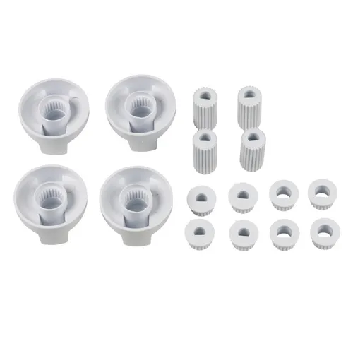 Knebelset 38mmØ weiß mit Adaptern Universal für Kochfeld alle Marken 16-teilig