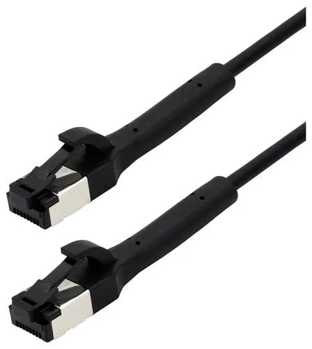 Maxtrack TI42-5L RJ45 Netzwerkkabel, Patchkabel CAT 8.1 U/FTP 5m Schwarz Einzelschirm, Flexibel 1St.