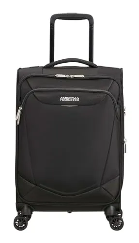 American Tourister Summerride Spinner 55/20 EXP TSA Trolley Schwarz - Leichter, erweiterbarer Trolley mit praktischem Hauptfach und TSA-Schloss. Ideal für Kurztrips – stilvoll und sicher unterwegs!