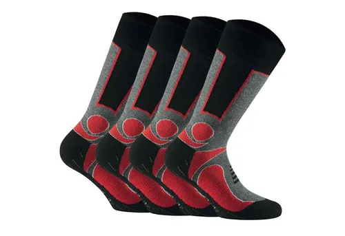 Rohner Basic Unisex Trekking Socken 4er Pack - Komfortable Sportsocken für Outdoor-Aktivitäten - Sportsocken mit gepolstertem Fersen- und Zehenbereich für optimalen Tragekomfort. Ideal für Trekking und Outdoor, hergestellt von Rohner, einem Schweizer Traditionsunternehmen.
