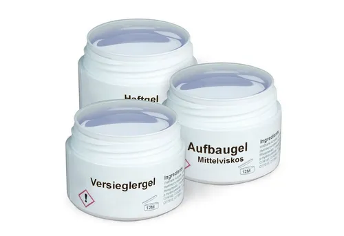 GS-Nails UV-Gel Set 3 x 5ml klar, Mit Gilbschutz