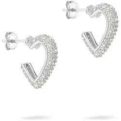 Tamaris Creolen TJ-0549-E-15 - Ohrringe für Damen im Herzdesign, aus hochwertigem Silber 925 mit funkelnden Zirkonia Steinen. Perfekt verpackt im Tamaris Stoffbeutel, ideal als Geschenk für Ihre Liebsten.