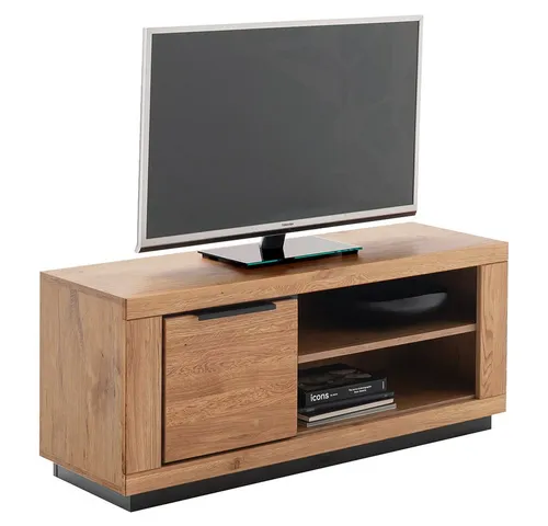 Lomadox Lowboard GIUSTINO-06, Eiche teilmassiv geölt, Massivholzfronten, 123cm breit