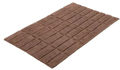 Kleine Wolke Badteppich Tiles, 70x120 cm, Brasil - Badematten & Badteppiche, aus 100% recycelter Baumwolle, mit grafischem Hoch-Tief-Effekt und maschinenwaschbar bei 40°C für einfache Pflege.