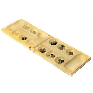 pandoo Brettspiel POBGT02, Mancala aus Bambus, ab 8 Jahre, 2 Spieler