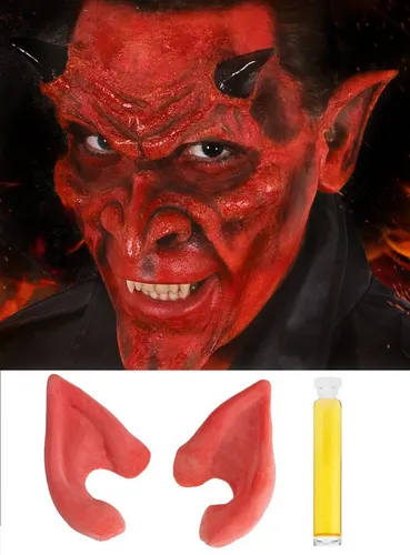 Maskworld Kostüm Teufel Latexohren, Hochwertige Latexohren für Halloween, LARP und Fantasy