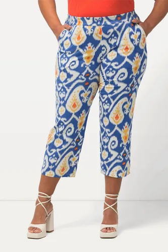 Ulla Popken Schlupfhose 7/8-Jerseyhose bedruckt weites Bein Elastikbund