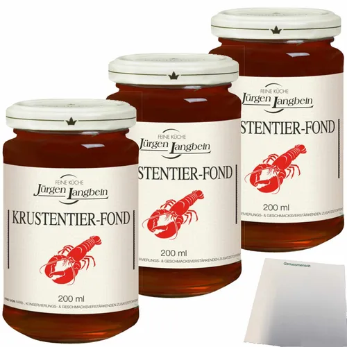 Jürgen Langbein KRUSTENTIER-FOND 3er Pack 3x 200ml Glas usy Block
