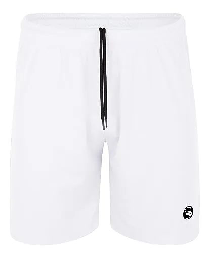 STARK SOUL Sporthose kurz ohne Innenslip - feuchtigkeitstransportierende Trainingshose, elastischer Bund, Herren und Kinder Größen, Weiss, Größe XL