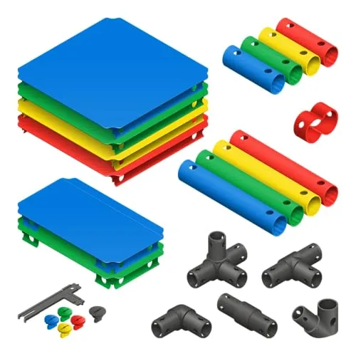 Klettergerüst-Erweiterungskit 188-tlg. - Schaukeln: Upgrade Kit für Quadro Großbaukasten 1, ideal zum Bau von Rampen, Baby-Rutschen und Stufenmodellen, vollständig kompatibel seit 1979.