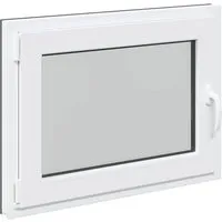 vidaXL Kellerfenster RISOR Anthrazit 80 x 70 cm - Modernes Untergeschossfenster aus PVC und Glas, ideal für stilvolle Akzente und Lichtdurchlässigkeit. Mit praktischem Kipp- und Drehmechanismus für optimale Belüftung.