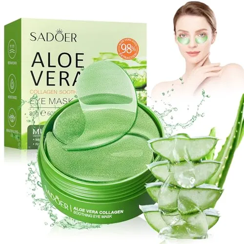 Paar Augenpad, Aloe Vera Eye Pads, Kollagen Augenpads Wiederverwendbar, Augenringe Entfernen, Eye Pads, Hyaluronsäure Augenmaske für Feuchtigkeitsspendend, Puffiness, Geschenk 30