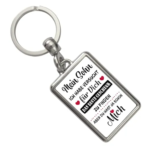 speecheese Mein Sohn - das beste Geschenk für dich bin ich Schlüsselanhänger ein schöner Schlüsselring als besondere Geschenkidee für ein Familienmitglied die von Herzen kommt