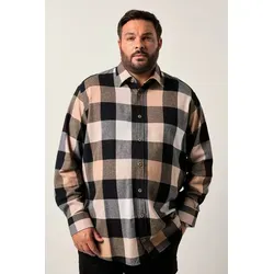 Men Plus Businesshemd Men+ Karo-Flanellhemd Langarm Kentkragen bis 8 XL weiß 7XL