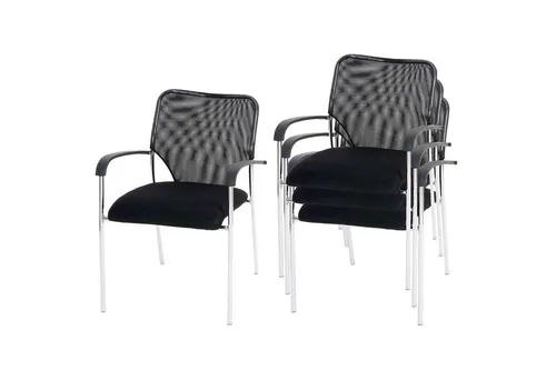 4er-Set Besucherstuhl Tucson in schwarz von MCW
