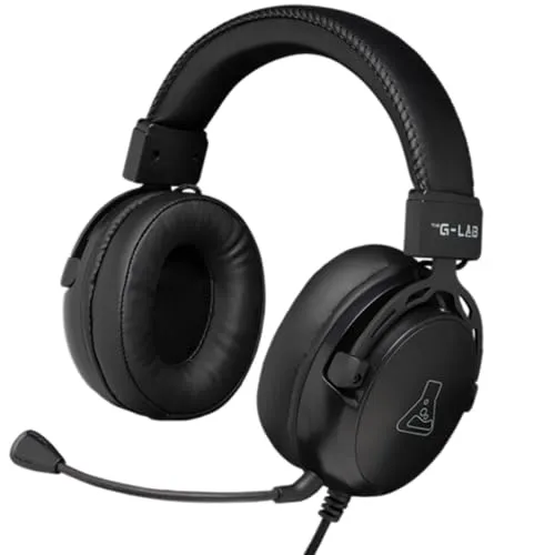 THE G-LAB Korp Titanium - Gaming Headset - Kabelgebundenes Gaming-Headset mit abnehmbarem Mikrofon und hochwertigem Stereosound, ideal für stundenlanges Spielen auf PC und Konsolen.