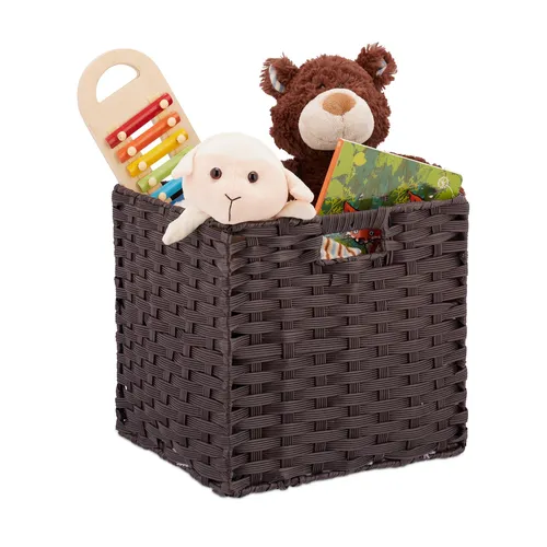 Aufbewahrungskorb Faltbox - Quadratischer PP-Korb - Korb aus strapazierfähigem Kunststoff, ideal für die platzsparende Aufbewahrung mit 25 l Kapazität. Perfekt für jeden Raum, freistehend und ohne Deckel.