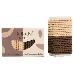 Bellody Mini Haargummis (20 Stück - Braun & Beige - Mischpaket)