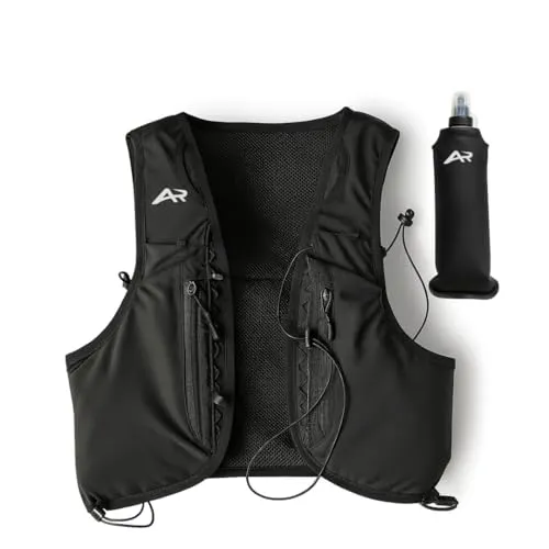 AeroRun Laufweste für Damen & Herren mit 500ml Trinkflasche – ultraleichter, Verstellbarer Lauf- & Trinkrucksack / Running Vest – ideal zum Joggen, Trailrunning & Radfahren - Größe M-XL