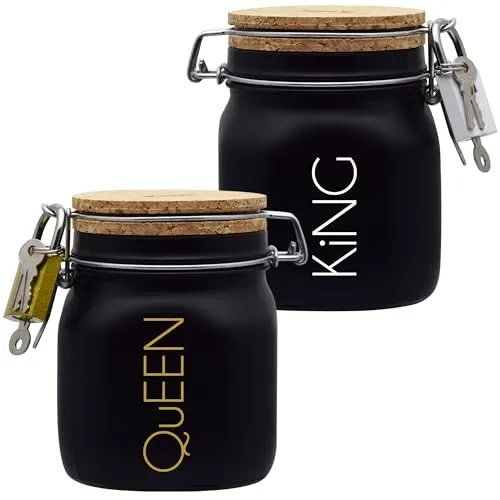 Spardosen Set King/Queen Design1 Geld Geschenk Idee Schwarz M