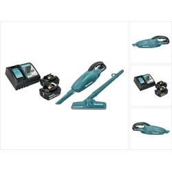 Makita DCL 180 RT Akku Staubsauger 18 V Grün mit 2x 5,0 Ah Akkus - Staubsauger der Kategorie: kompakt und leise, ideal für Werkstatt und Haushalt mit hoher Saugkraft und vielseitigem Zubehör.