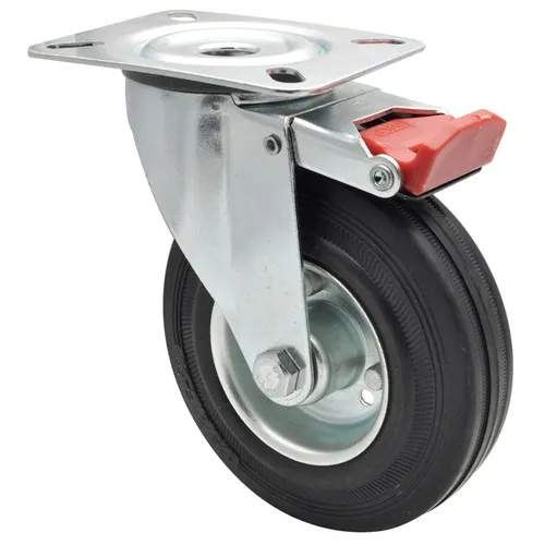 Transportrolle Vollgummirolle Bockrolle Lenkrolle Bremse 80mm