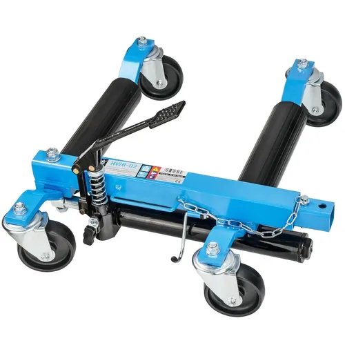 STIX Hydraulischer Rangierwagen HWR-02, 680 kg - Wagenheber für präzises Rangieren von Fahrzeugen. Mit einer Tragkraft von 680 kg und 4 drehbaren Lenkrollen für maximale Manövrierbarkeit. Ideal für Werkstatt und Garage.