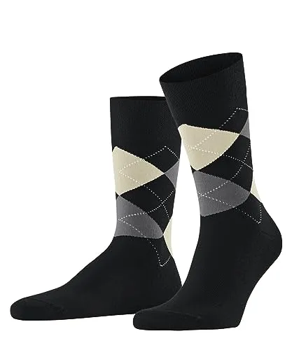 FALKE Herren Socken Sensitive Argyle M So Baumwolle mit Komfortbund 1 Paar, Schwarz Black 3000, 39-42