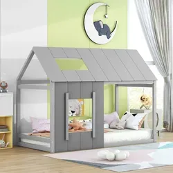 Flieks Kinderbett Hausbett 90x200cm mit Rausfallschutz