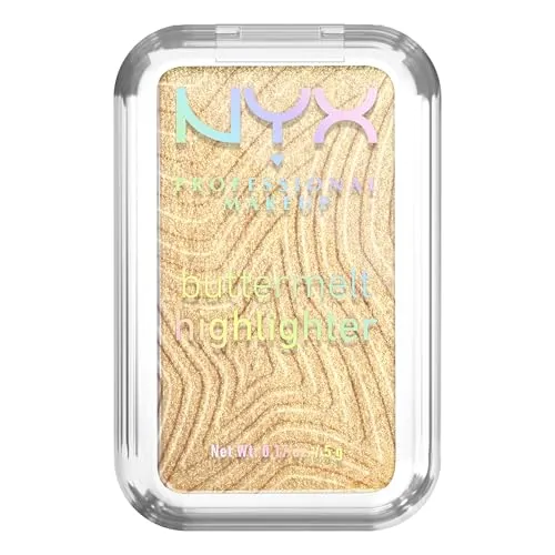 NYX Professional Makeup Highlighter für das Gesicht, Butterweiche Textur, Mit pflegender Sheabutter, Mangobutter und Mandelbutter, Vegan, Buttermelt Highlighter, Farbe: Butta Than Gold
