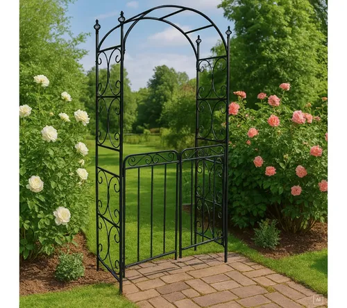 abc HOME Rosenbogen Gartentor 2in1 mit Erdspießen, 217 cm H von abc HOME